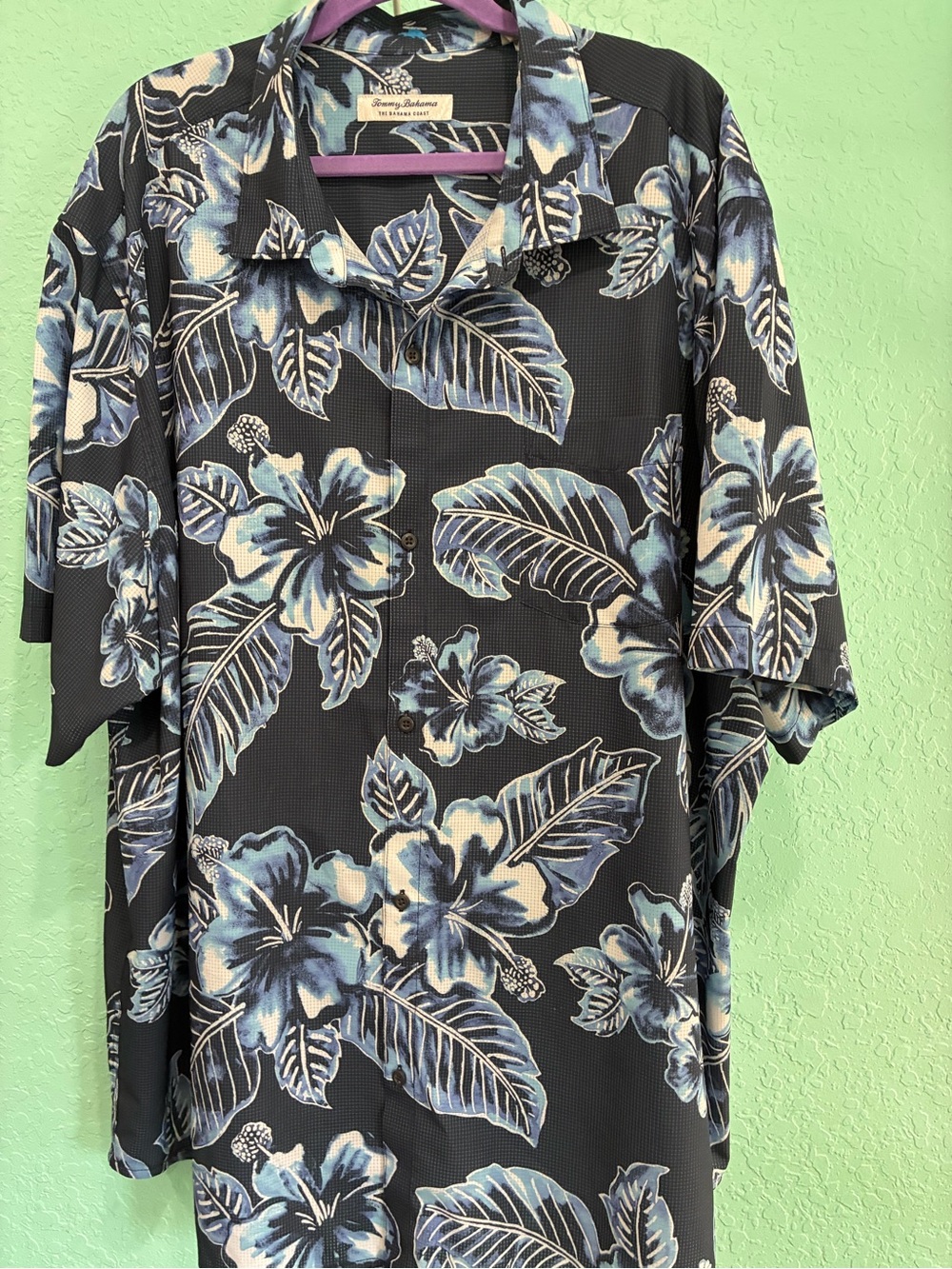 Tommy Bahama blue Coast Floral Camp fishing beach Shirt Hawaiian XXXL resort